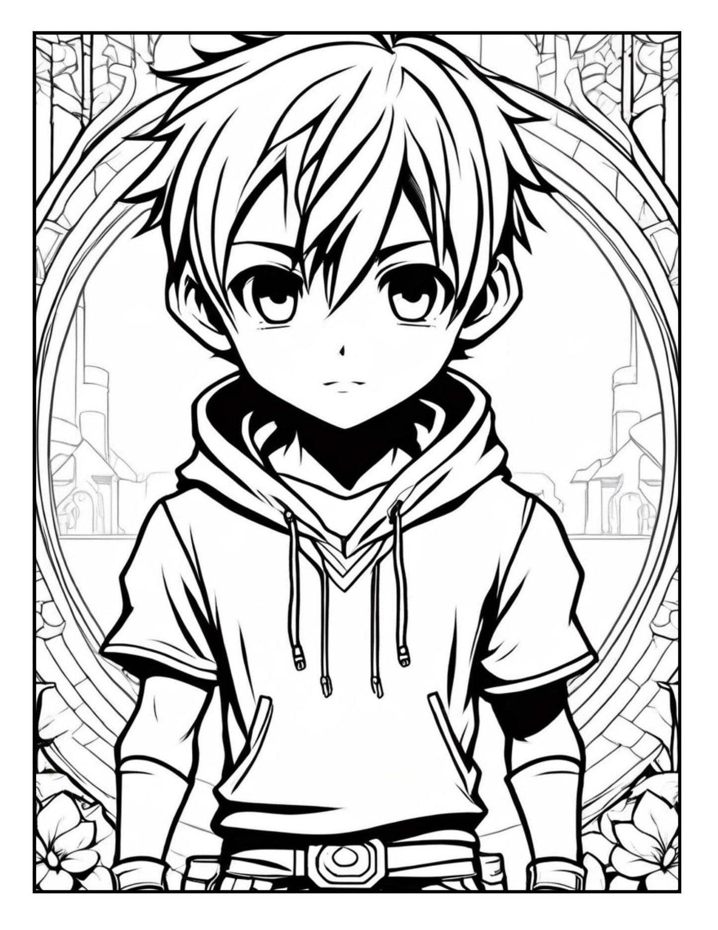 Chibi Boy Coloring Book | Cute and Fun Anime-Style Pages for Kids and Adults | Kawaii Character Designs | Digital Download Printable