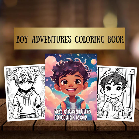 Chibi Boy Coloring Book | Cute and Fun Anime-Style Pages for Kids and Adults | Kawaii Character Designs | Digital Download Printable