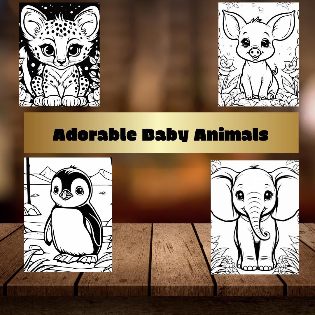Cute Animal Coloring Pages | Adorable Animal Designs Printable for Kids & Adults | Fun and Relaxing Digital Coloring Book|Prinatble Pages