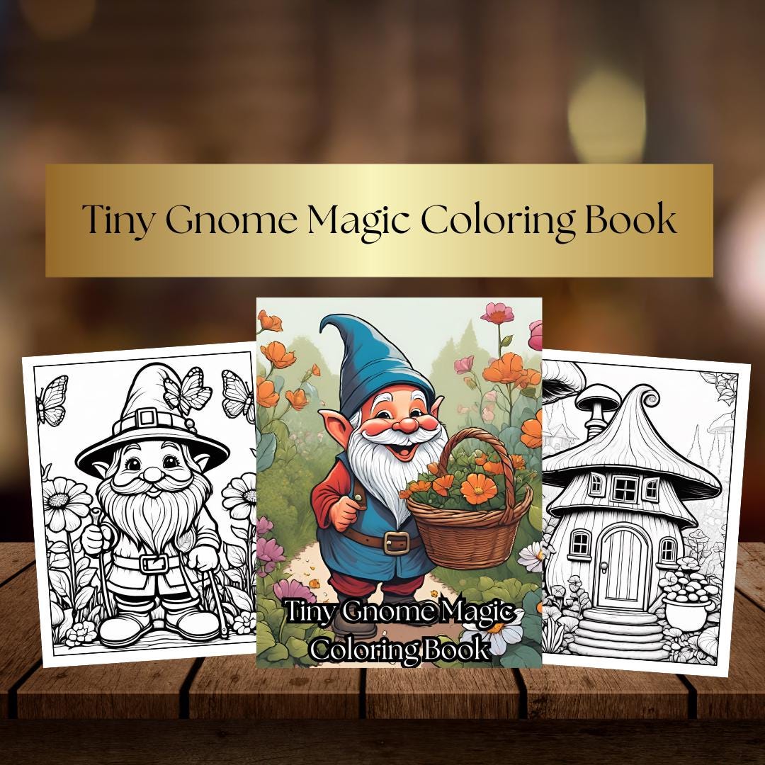 Adorable Gnome Coloring Pages for Adults and Kids - Printable Digital Download for Relaxation and Fun