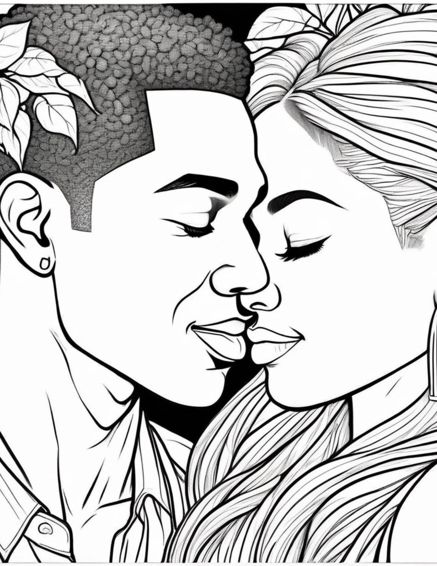 Black Love Coloring Book for Adults | Romantic Black Couples in Love | Stress Relief and Relaxation Coloring Pages | Unique Gift Idea