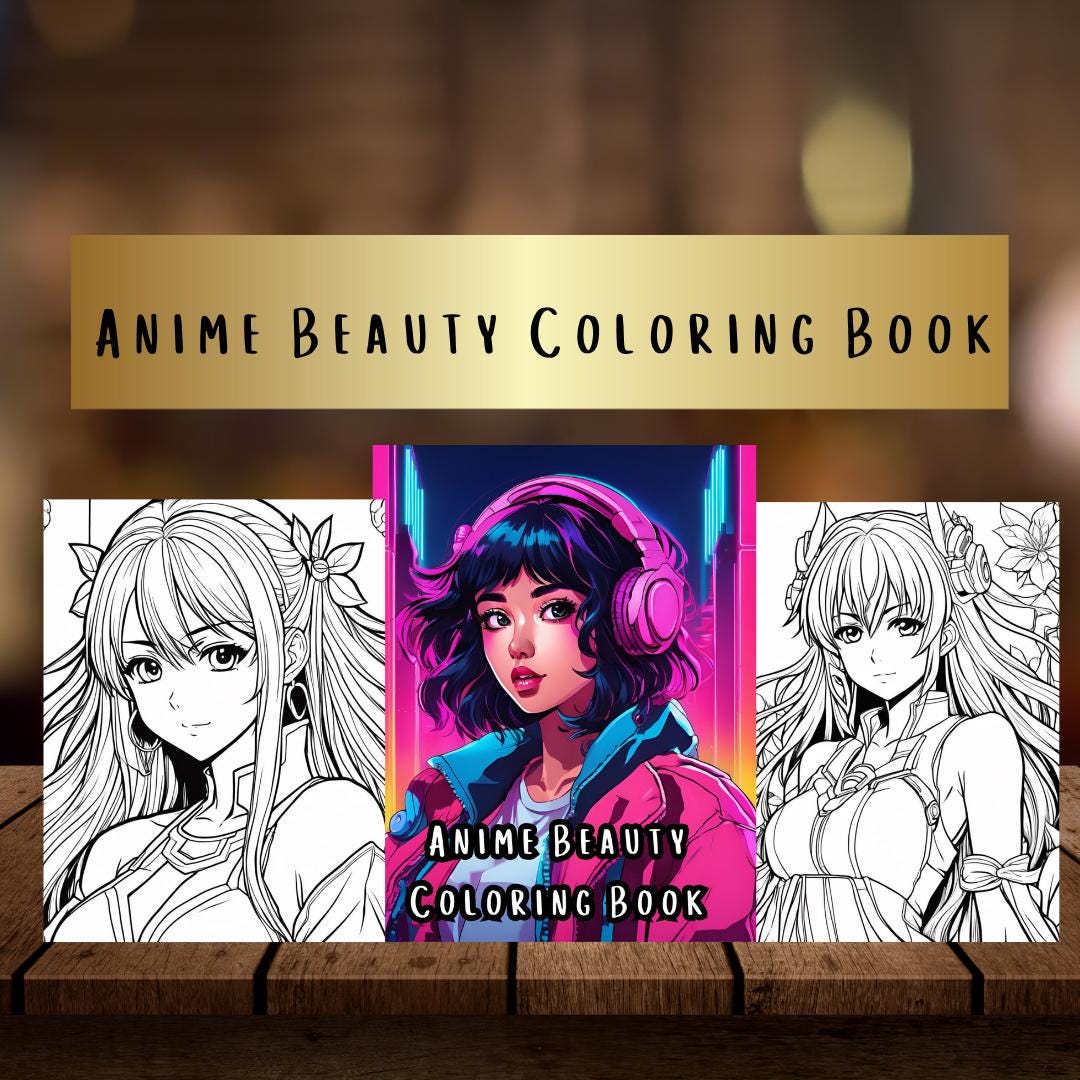 Anime Girls Coloring Pages| Digital Download | Cute Kawaii Designs for Adults & Kids | Printable Manga Style Coloring Sheets