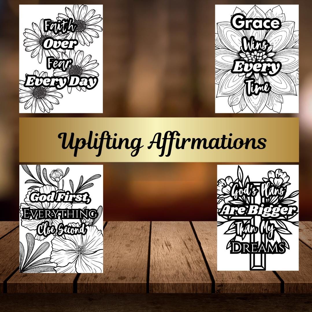 Christian Affirmation Coloring Pages | Bible Verse Printables | Faith-Based Coloring for Adults & Kids | Uplifting Spiritual Art