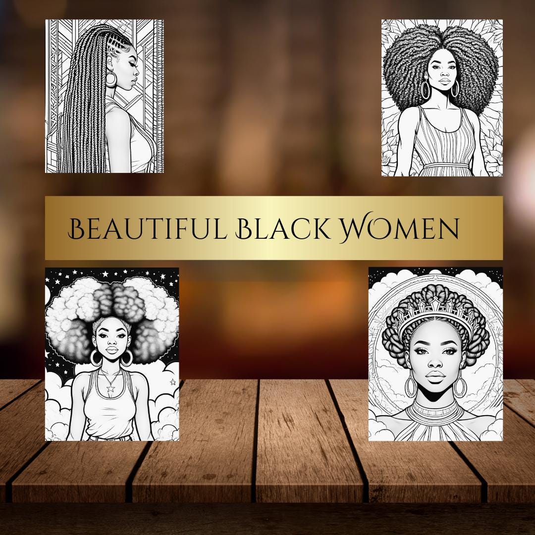 Women Hairstyles Coloring Book| Black Women | Girls, Adults & Teens Printable Coloring Pages| Digital Download