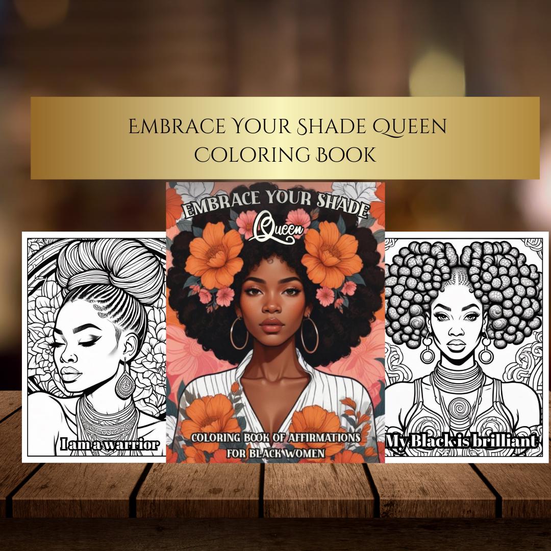 Black Women Affirmation Coloring Pages | Inspirational Printable Art for Relaxation & Self-Care | Uplifting Digital Download for Adults