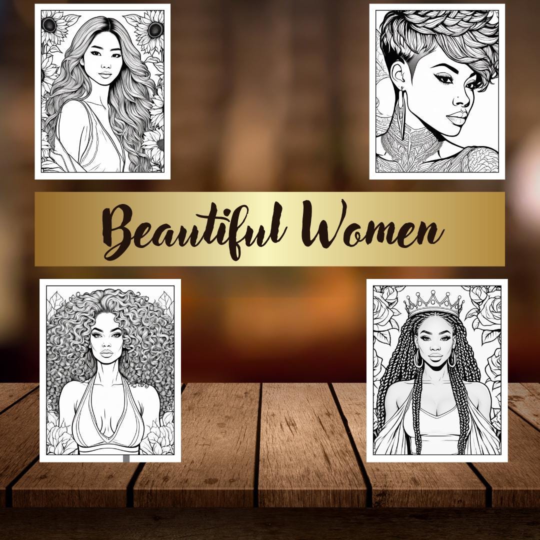 Fierce Women Coloring Pages| Empowering Printable Art| Inspirational Designs|Digital Download for  Women| Self-Love and Confidence
