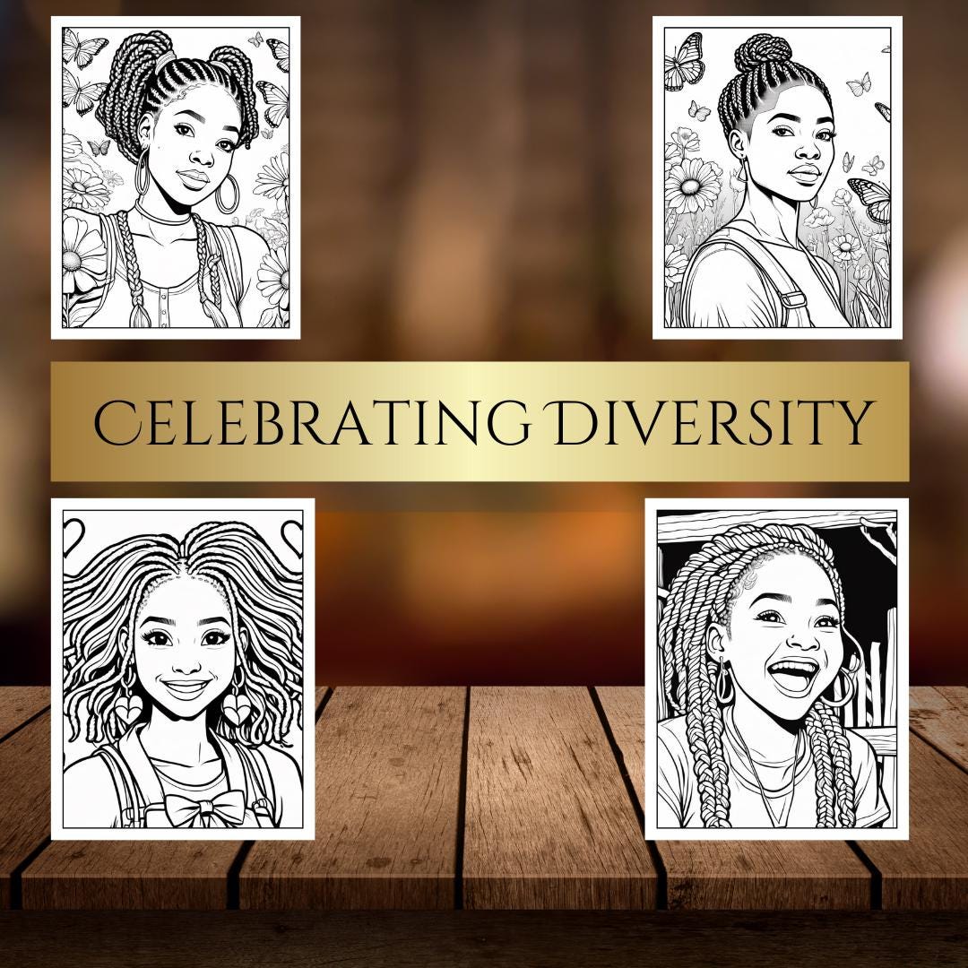 Black Girl Magic Coloring Book| Teen Girl Coloring Pages|Printable Coloring Pages for Children & Adults | Digital Download