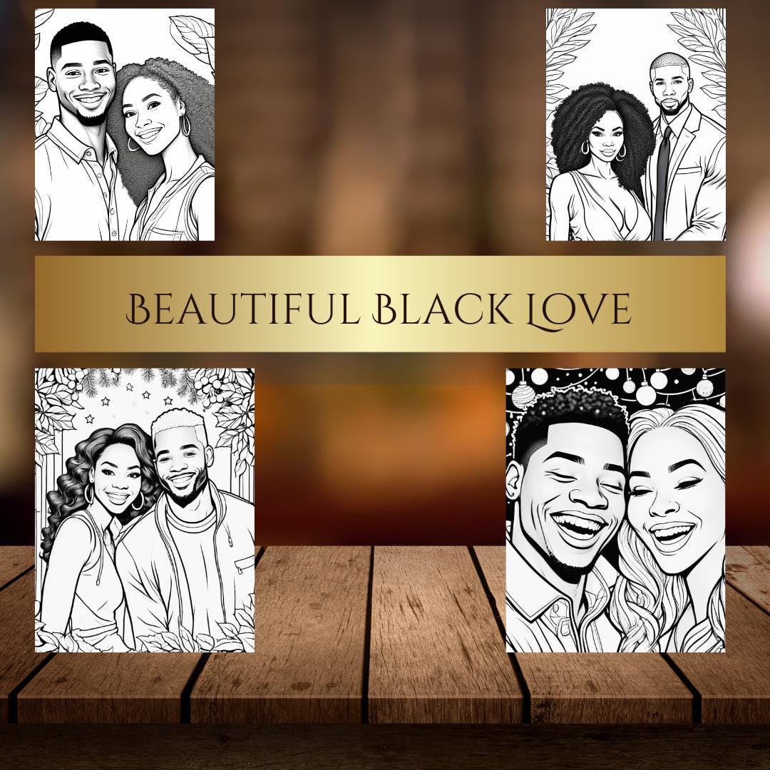 Black Love Coloring Book for Adults | Romantic Black Couples in Love | Stress Relief and Relaxation Coloring Pages | Unique Gift Idea
