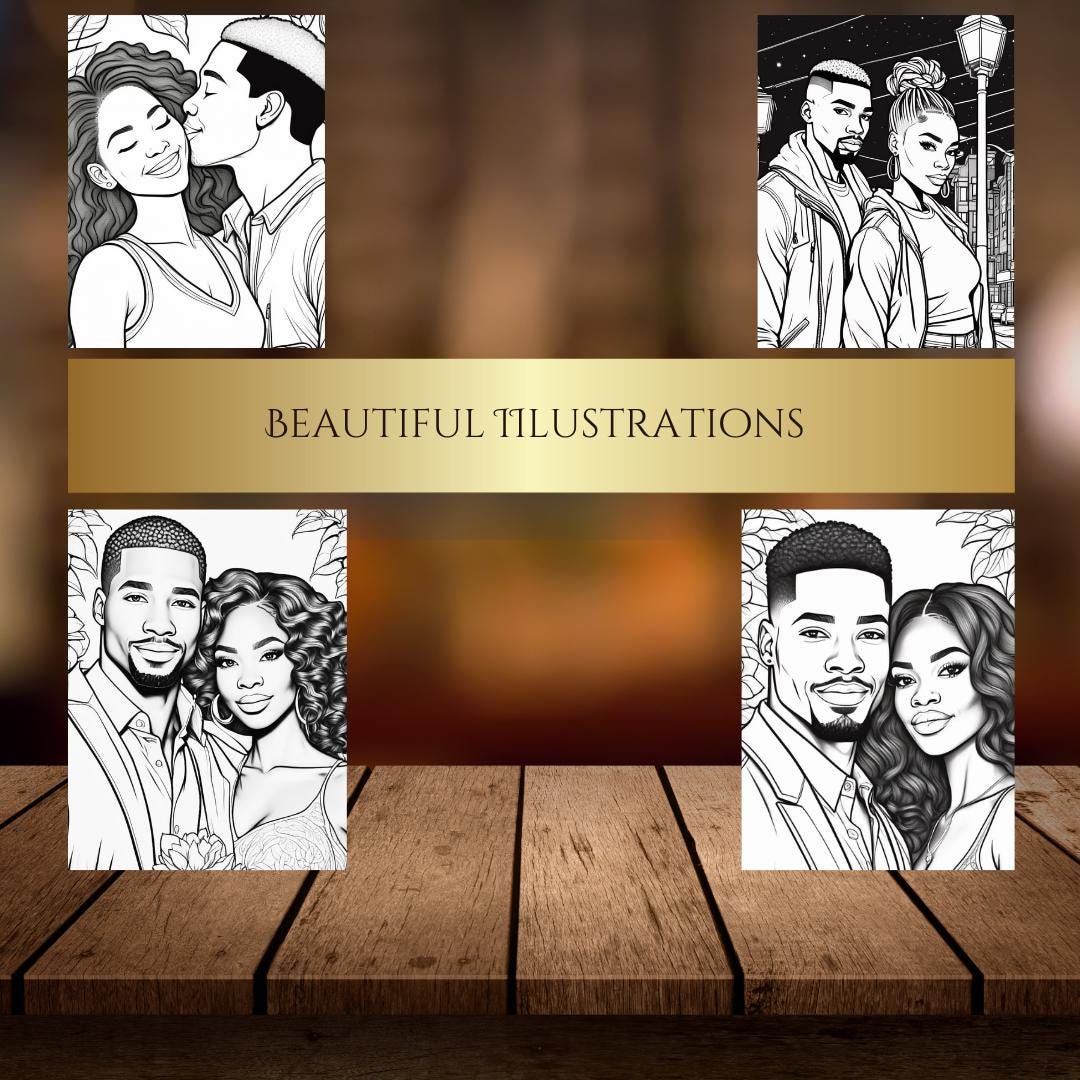 Black Love Coloring Book for Adults | Romantic Black Couples in Love | Stress Relief and Relaxation Coloring Pages | Unique Gift Idea