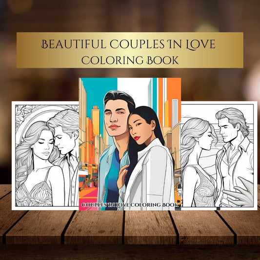 Romantic Couples Coloring Pages | Digital Download | Couples in Love Coloring Book | Valentine's Day Gift | Anniversary Gift for Him & Her